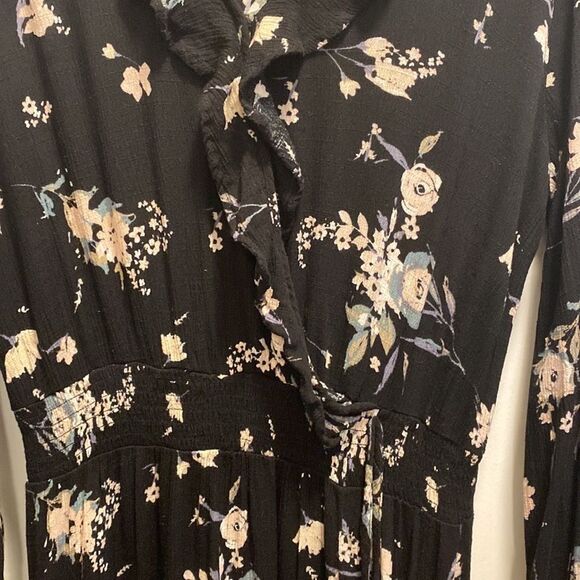 American rag juniors ruffled lace trim maxi dress black L - Picture 5 of 8